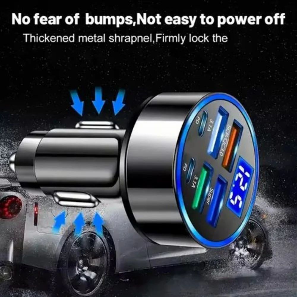 6 In 1 Car Charger Usb Car Charger Car Usb Adapter 2Pd+4Usb Car Charger