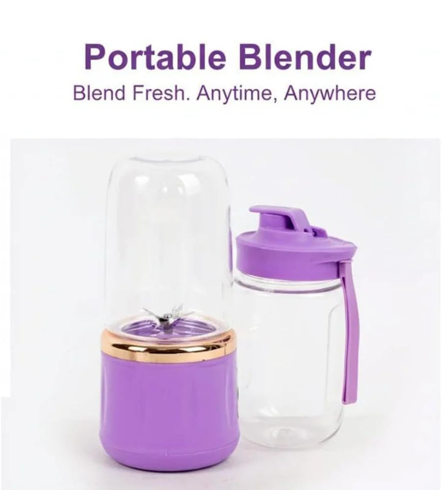 Portable Electric Usb Juice Maker Juicer Bottle Blender Grinder Mixer, Rechargeable 4 Blades