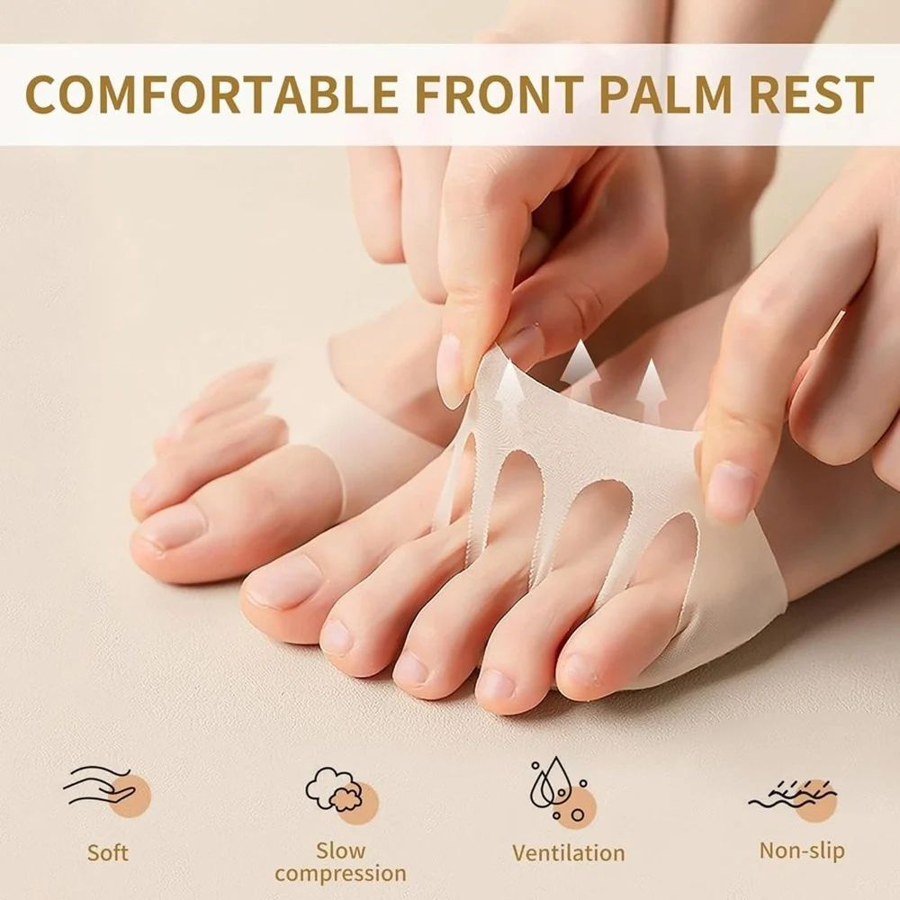 Honeycomb Fabric Forefoot Pads High Heel Cushion Invisible Socks Pads Finger Socks Foot Pads