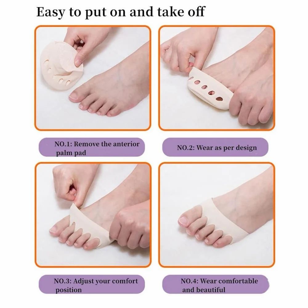 Honeycomb Fabric Forefoot Pads High Heel Cushion Invisible Socks Pads Finger Socks Foot Pads