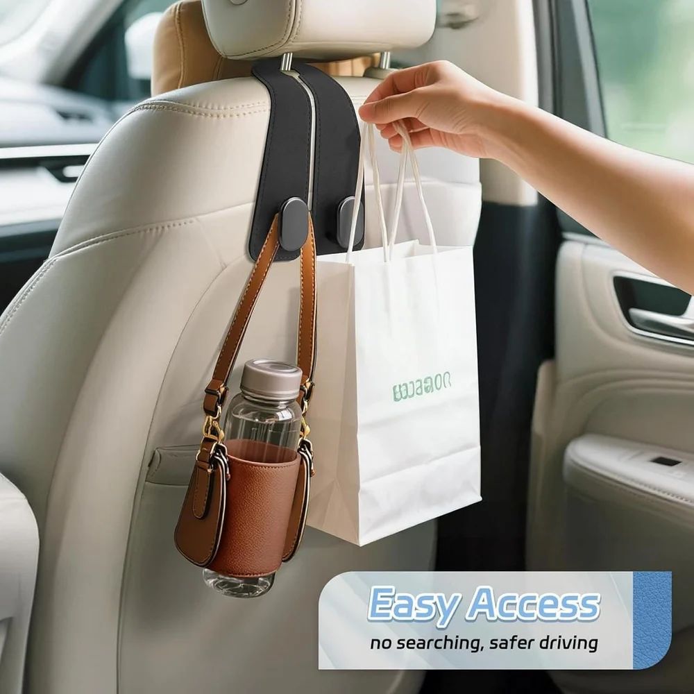 Leather Car Seat Headrest Hook Car Purse Hook Car Seat Hooks Car Seat Hanger Hook 1 PIECE)