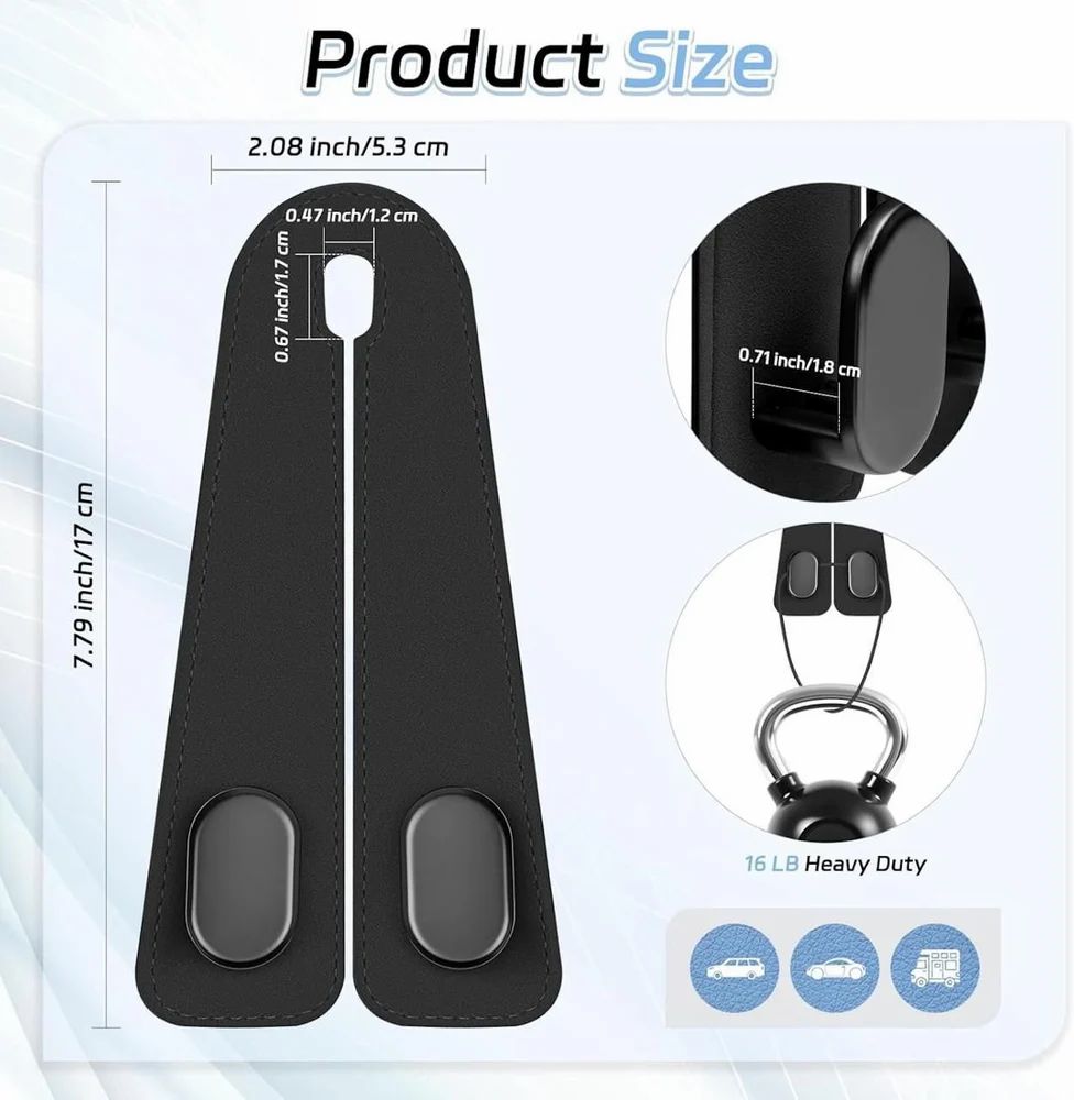 Leather Car Seat Headrest Hook Car Purse Hook Car Seat Hooks Car Seat Hanger Hook 1 PIECE)